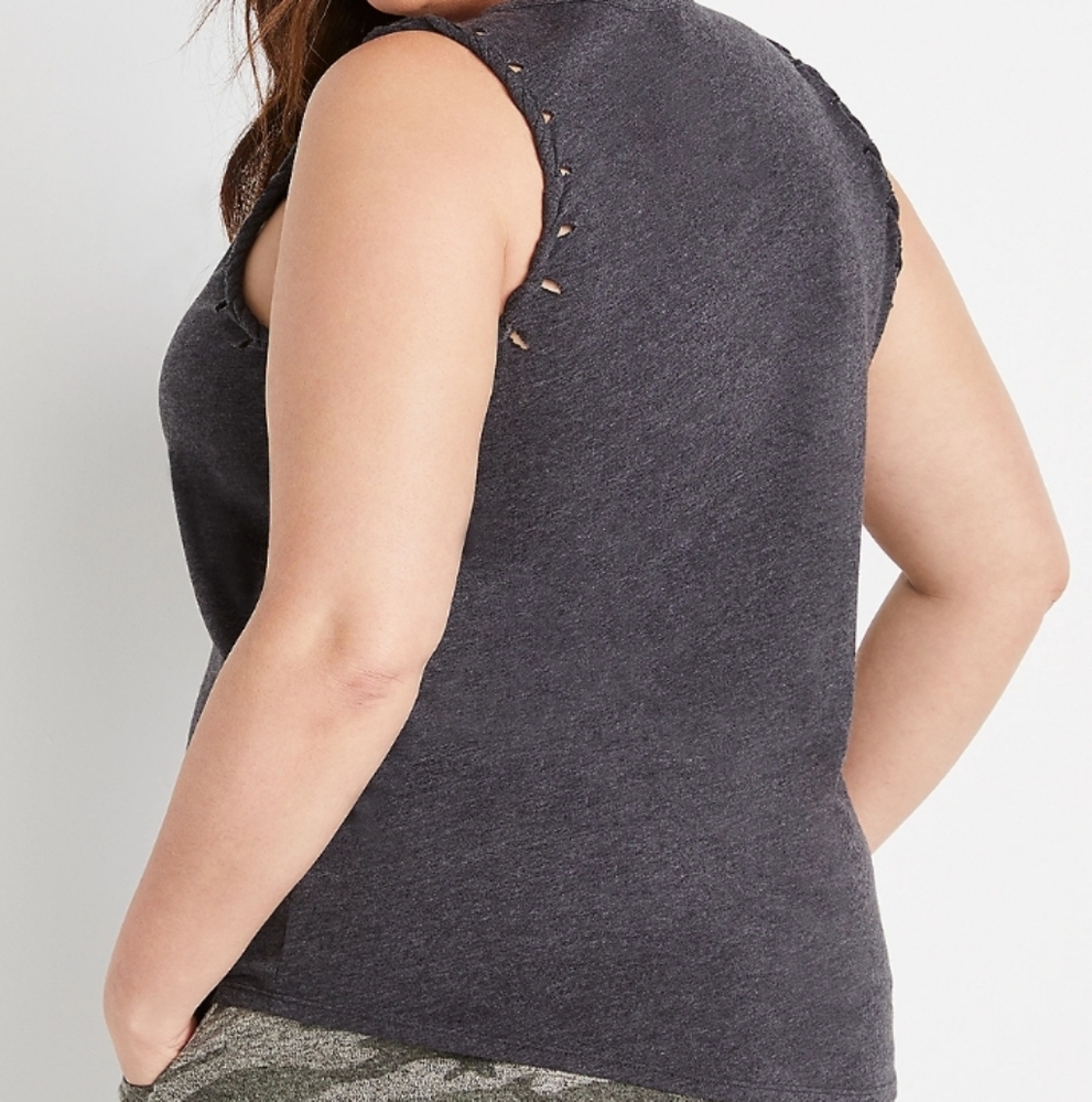 ❤️6 items for $25 sale!!❤️ Flag Mountain Graphic Tank Top 3X - Picture 2 of 5